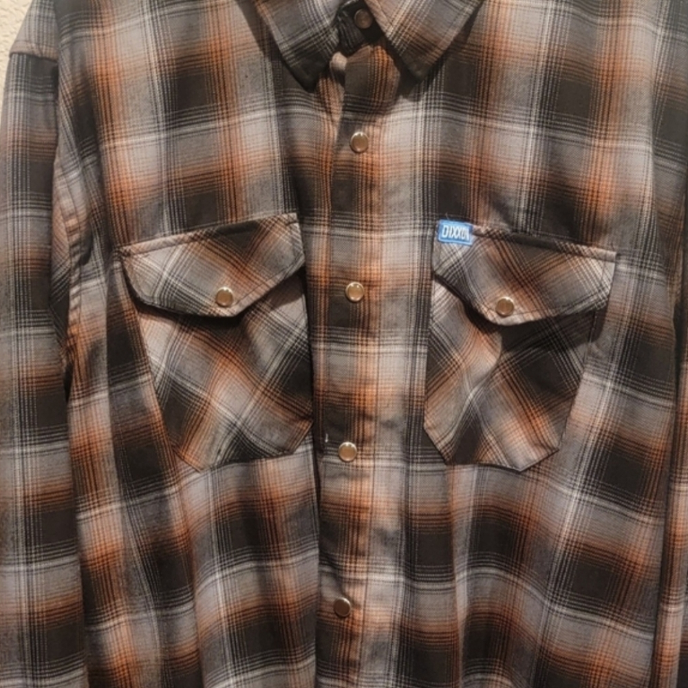 DIXXON THE PATINA FLANNEL Black and Brown Plaid Casual Button Down Shirt